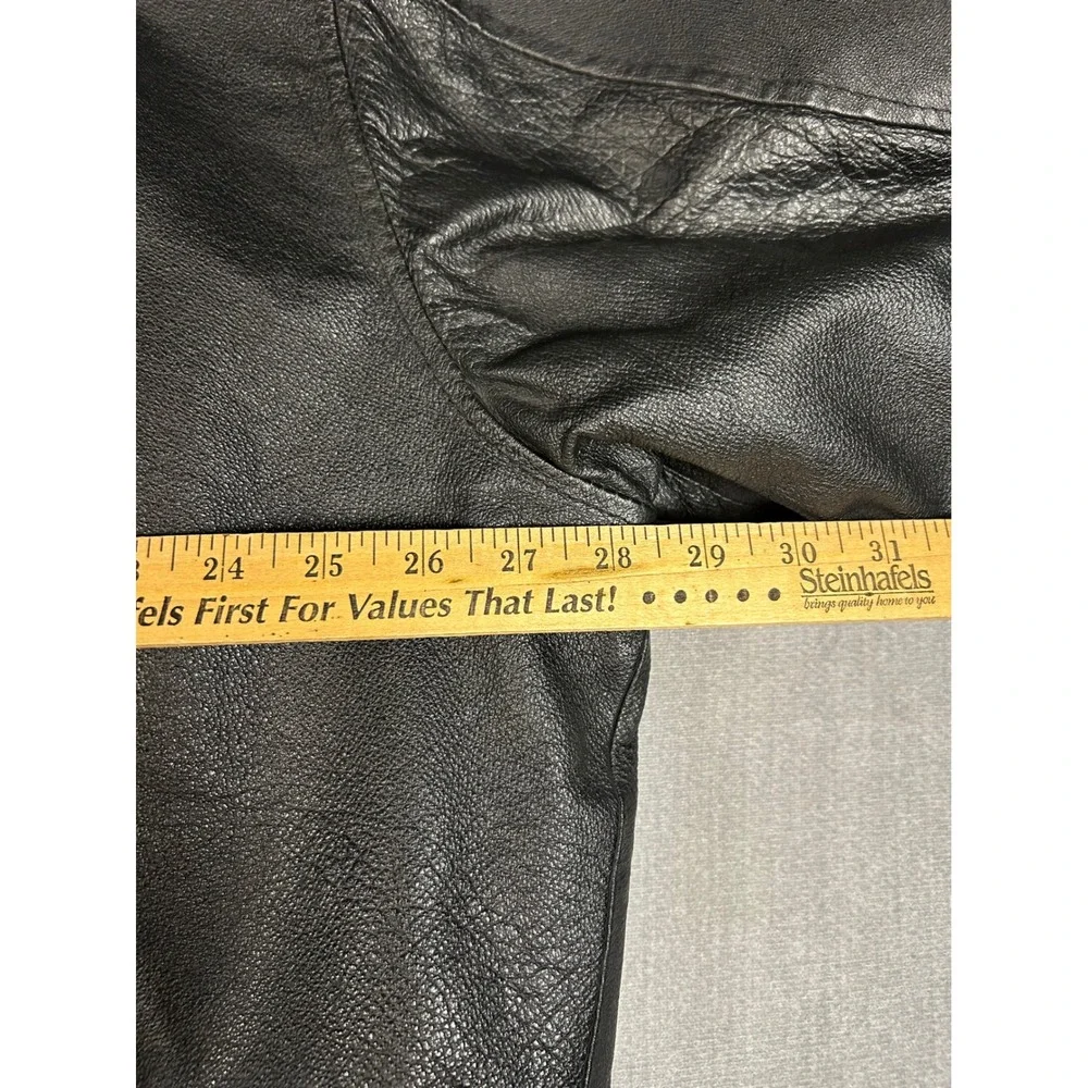 Top of the World Wiman Mens Black Leather Bomber Jacket XXL Best Disposal Logo